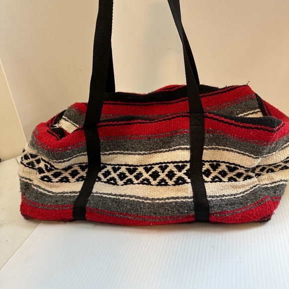 Bags Mexican Woven Blanket Duffle Bag Drug Rug Weekender Tote 17 L